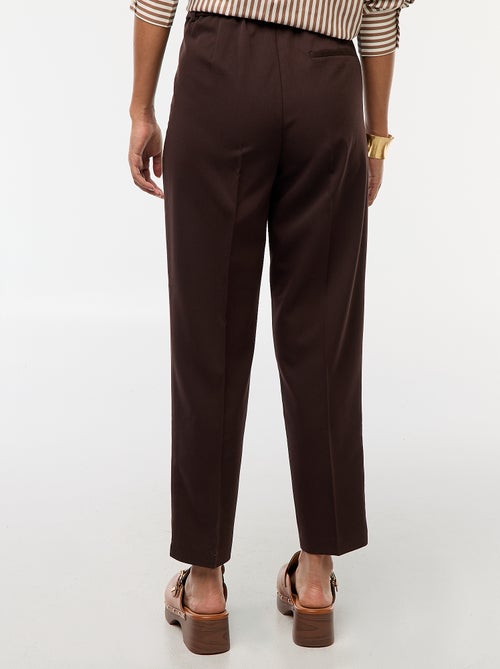 Pantalon cigarette uni avec 2 poches - Kiabi