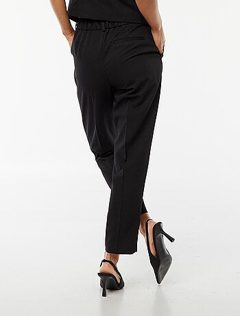 Pantalon cigarette uni avec 2 poches