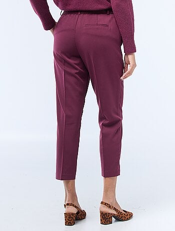 Pantalon cigarette uni avec 2 poches