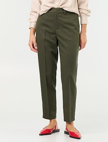 Pantalon cigarette uni pour femme