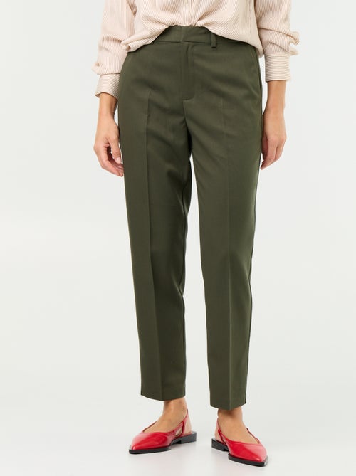 Pantalon cigarette uni avec 2 poches - Kiabi
