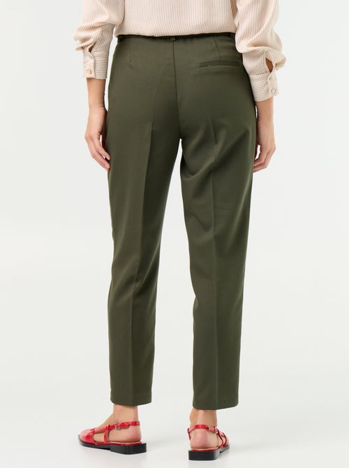 Pantalon cigarette uni avec 2 poches - Kiabi
