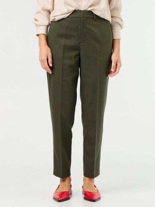 Pantalon cigarette uni avec 2 poches - Kiabi
