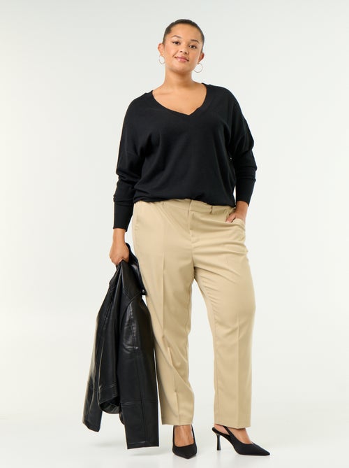 Pantalon cigarette uni - Kiabi Pantalon cigarette uni - Kiabi