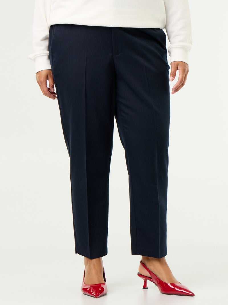 Pantalon cigarette uni Bleu - Kiabi