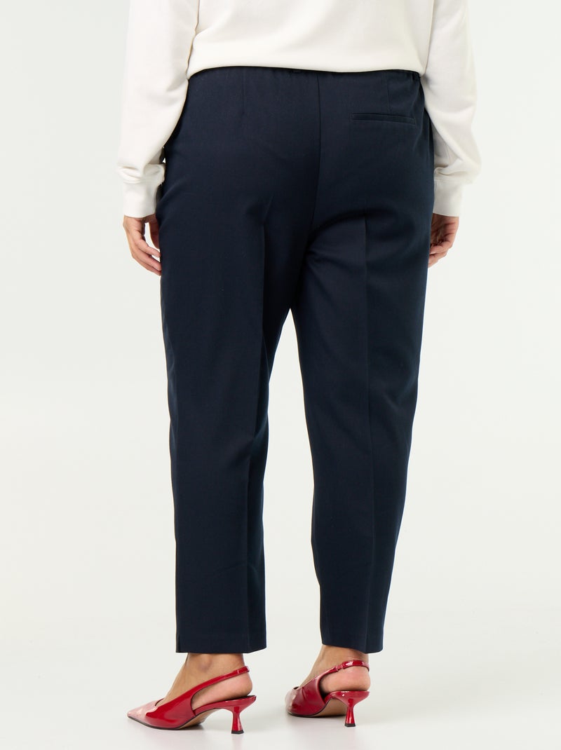 Pantalon cigarette uni Bleu - Kiabi