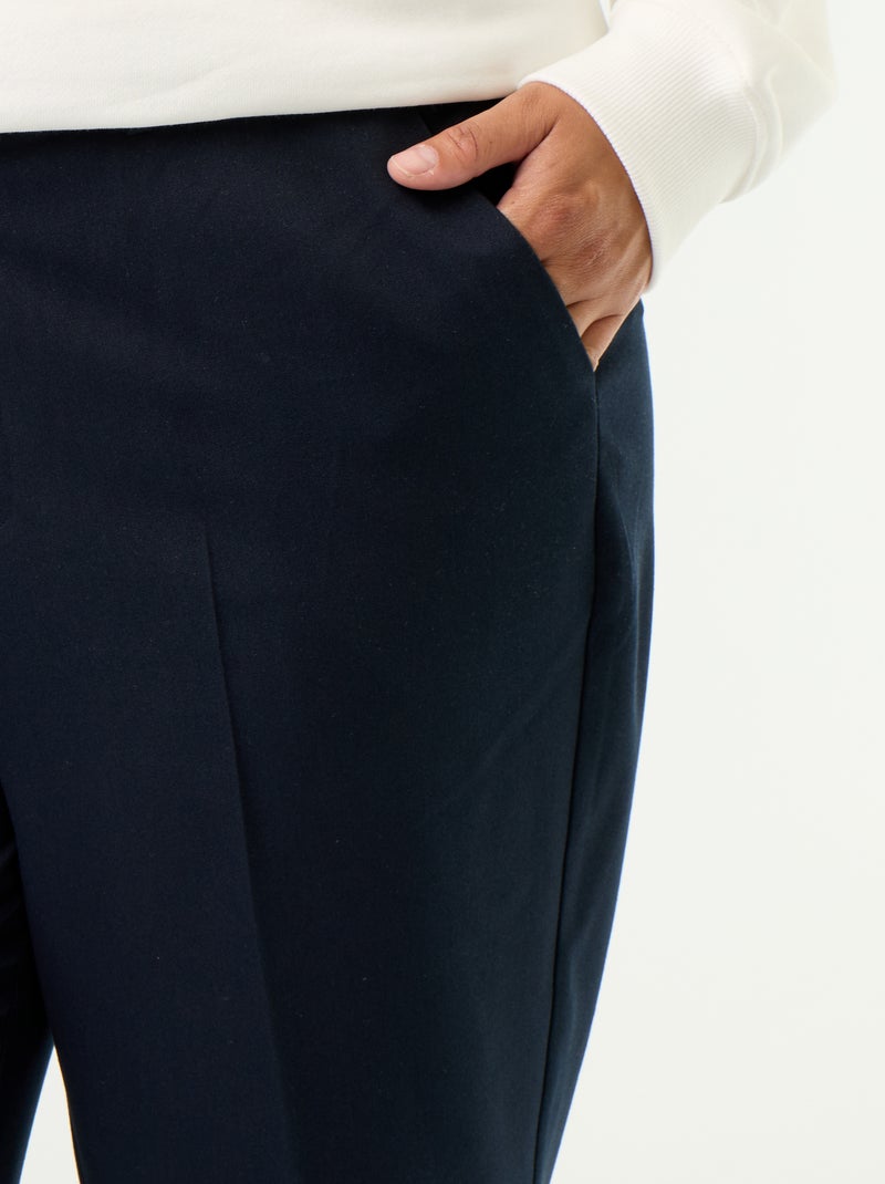 Pantalon cigarette uni Bleu - Kiabi