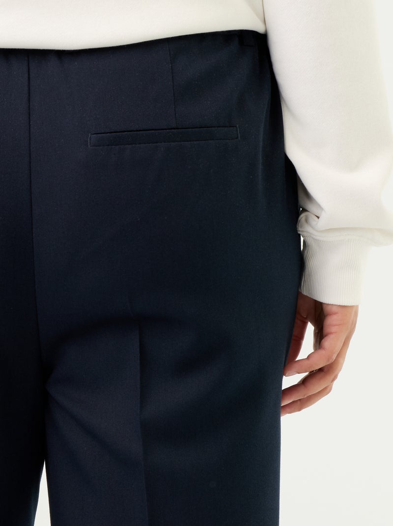Pantalon cigarette uni Bleu - Kiabi