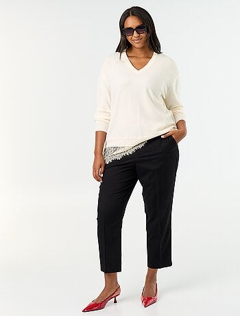 Pantalon cigarette uni