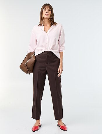 Pantalon cigarette uni pour femme