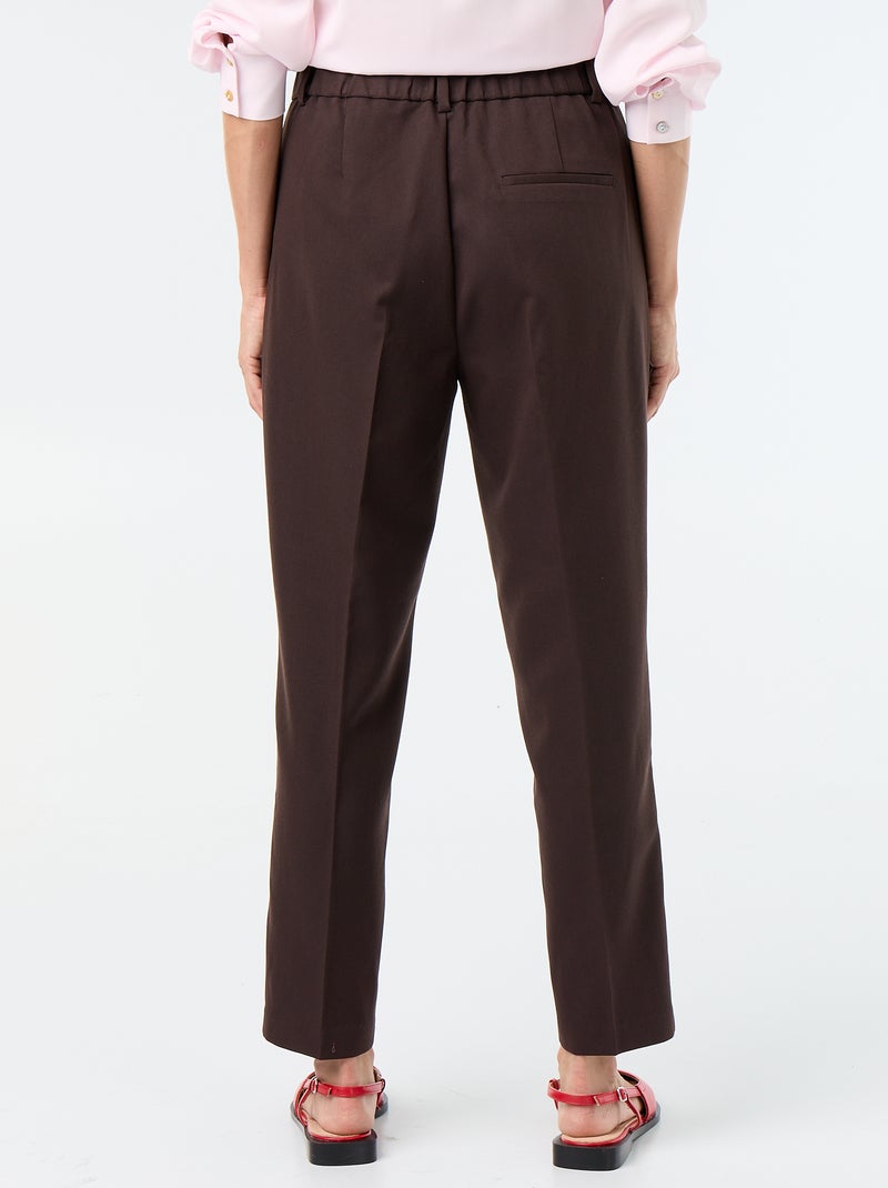 Pantalon cigarette uni pour femme Marron - Kiabi