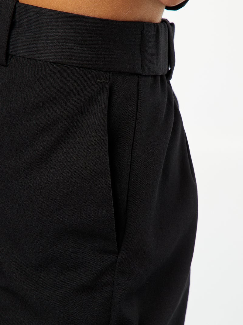 Pantalon cigarette uni pour femme Noir - Kiabi