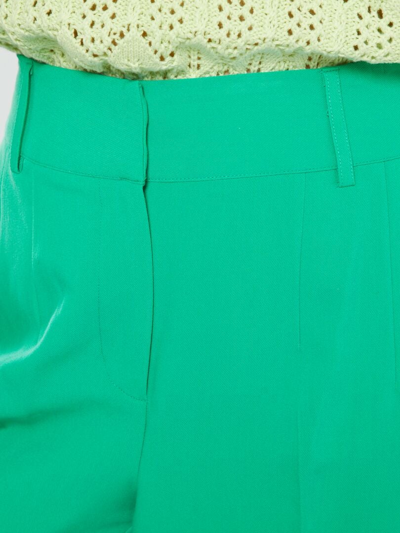 Pantalon cigarette uni Vert - Kiabi