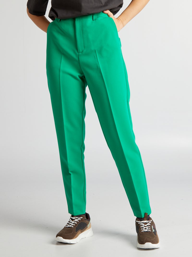 Pantalon cigarette Vert - Kiabi