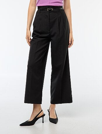 Pantalon city coupe large avec fine ceinture
