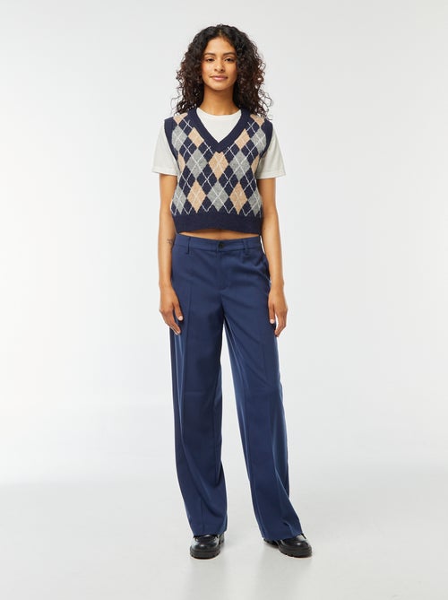 Pantalon city large à pinces - Kiabi