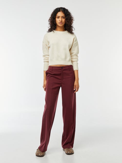 Pantalon city large à pinces - Kiabi