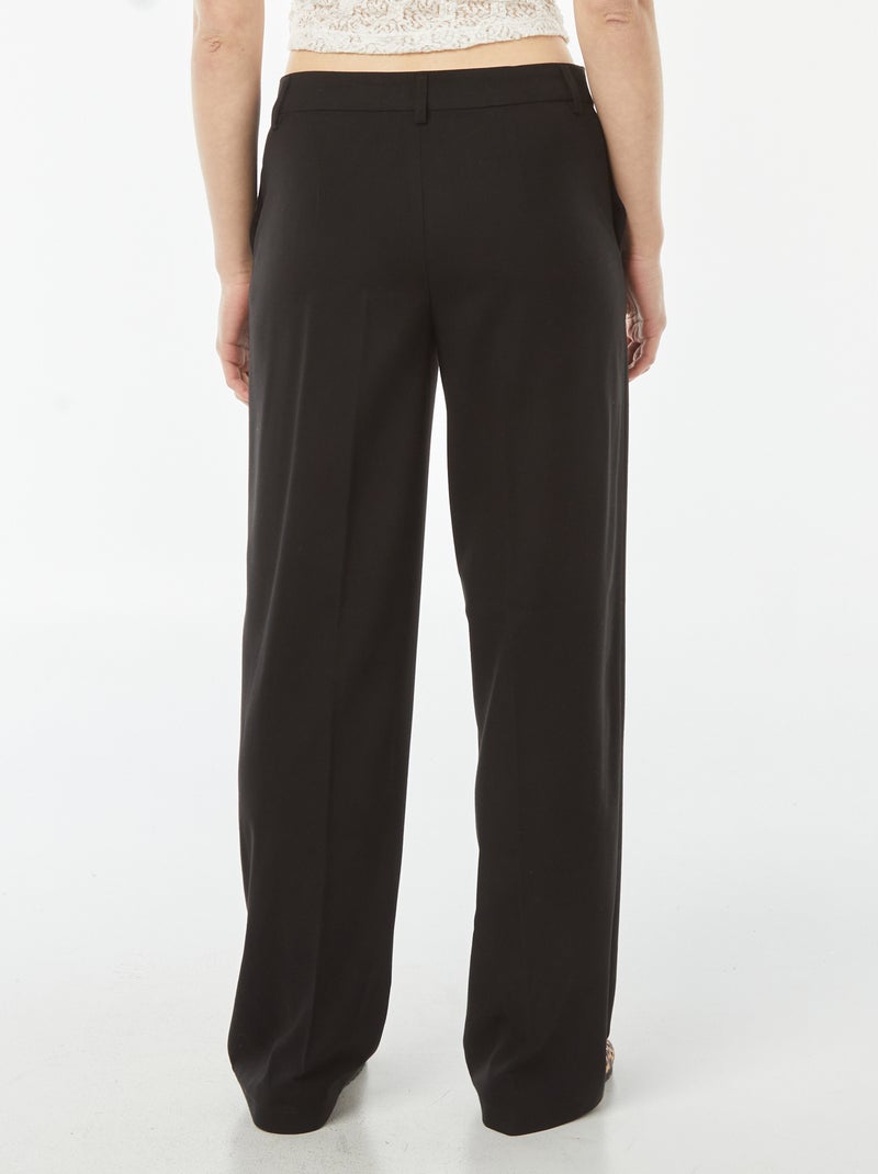 Pantalon city large à pinces Noir - Kiabi