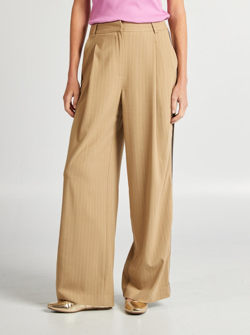 Pantalon city large Beige - Kiabi