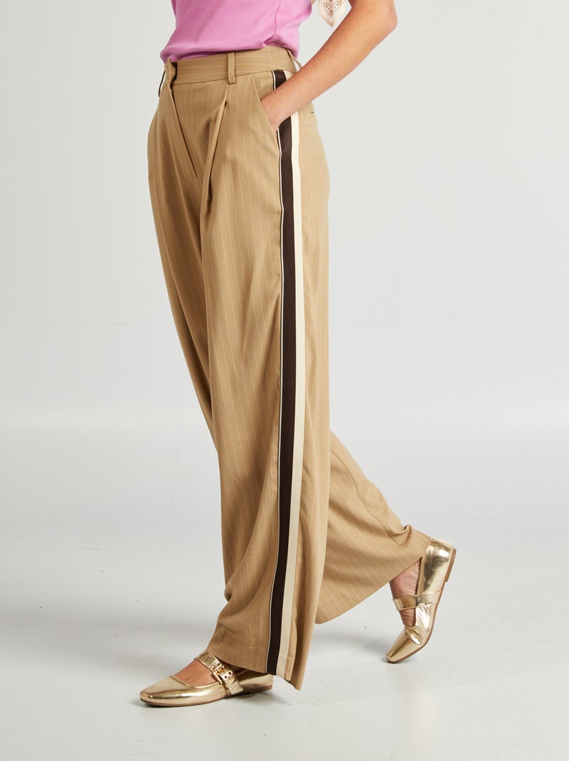 Pantalon city large Beige - Kiabi