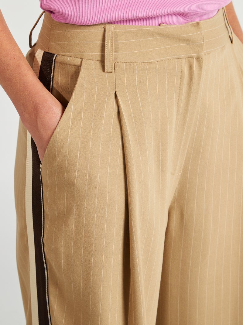 Pantalon city large Beige - Kiabi