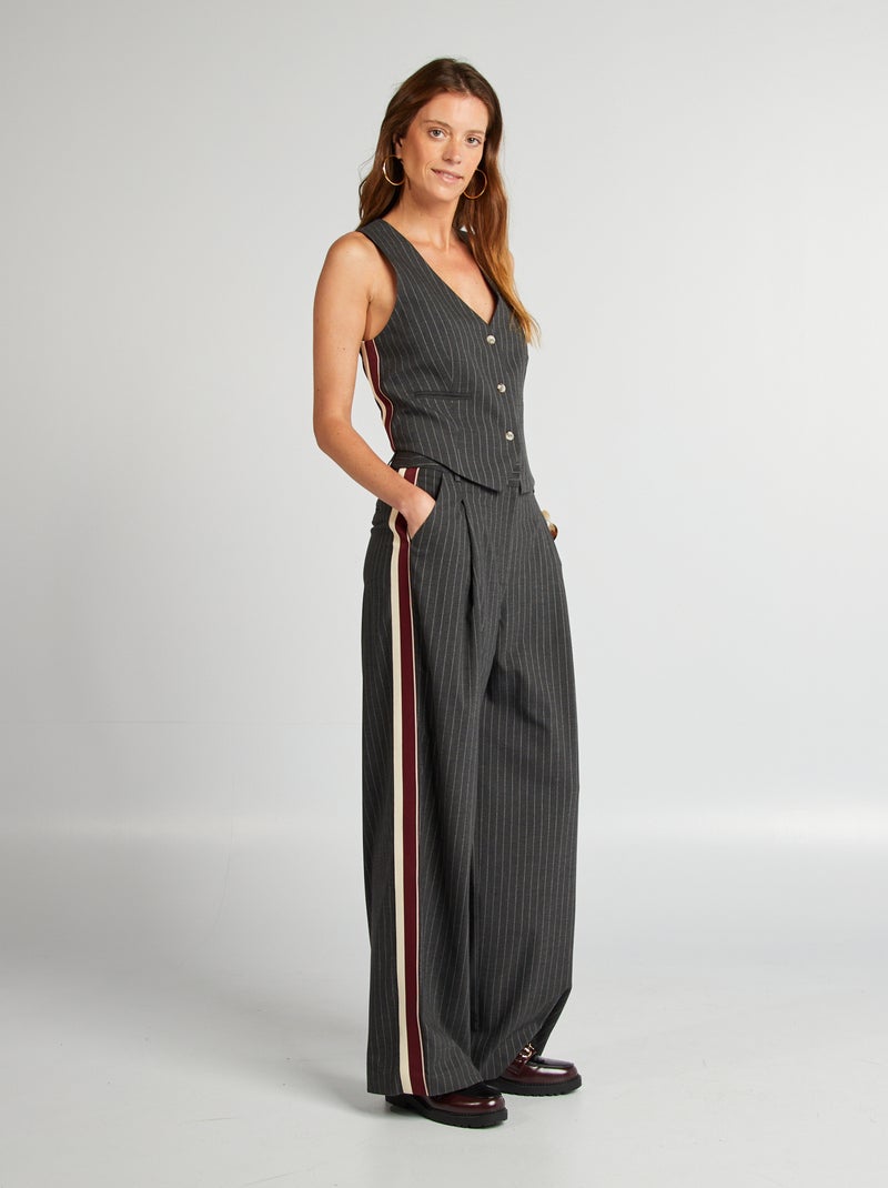 Pantalon city large Gris - Kiabi