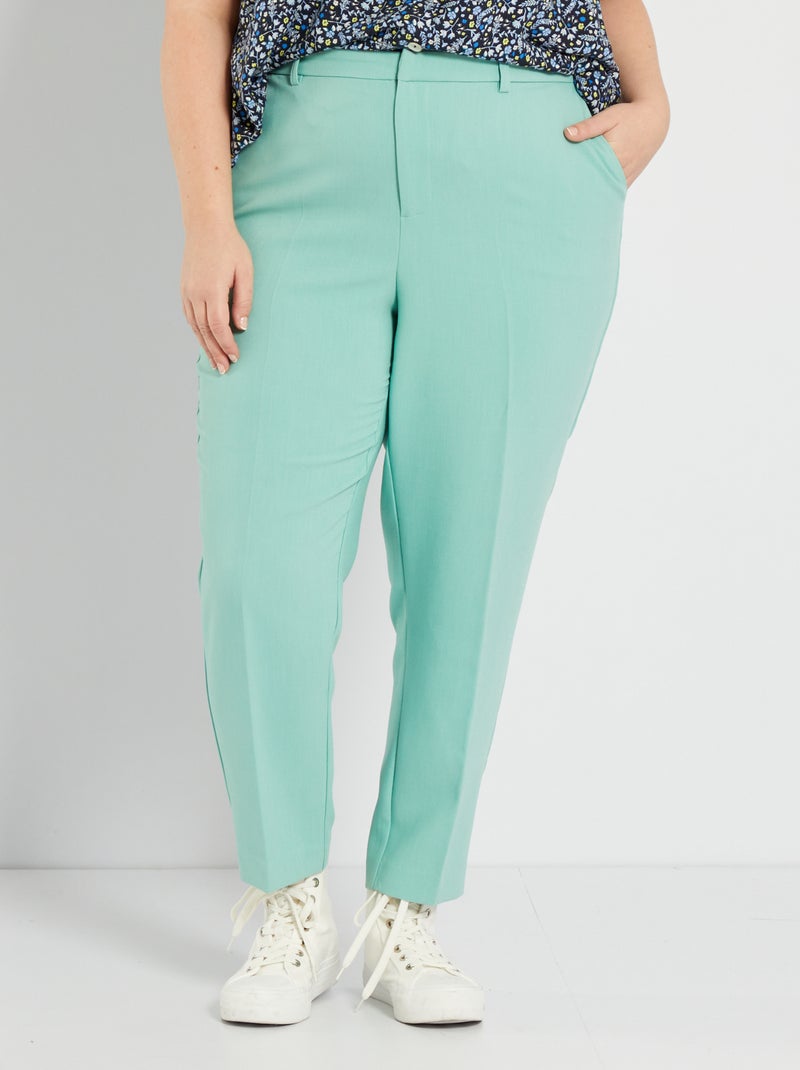 Pantalon city vert de gris - Kiabi