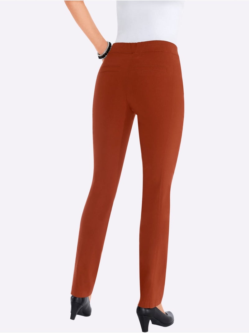 Pantalon classique à effet affinant et extensible - Taille standard - Witt Marron noisette - Kiabi