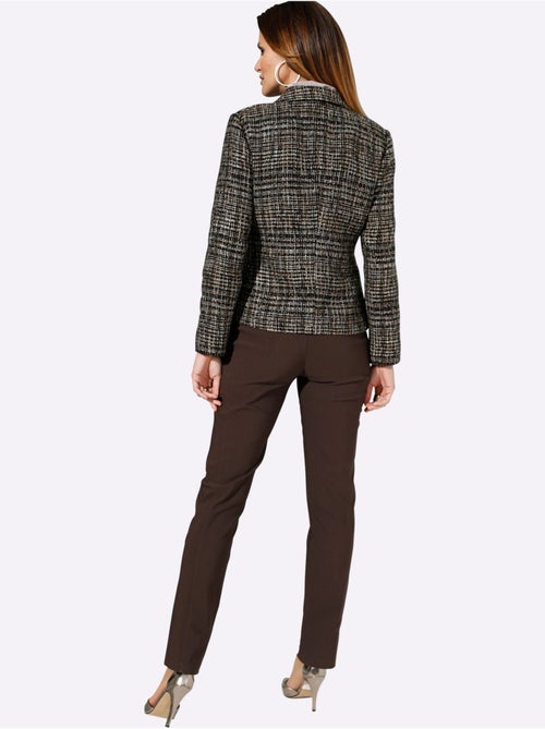 Pantalon classique uni à large ceinture élastique et effet affinant - Taille courte - Witt - Kiabi