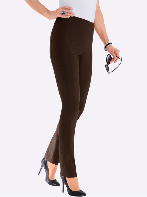 Pantalon classique uni à large ceinture élastique et effet affinant - Taille courte - Witt - Kiabi