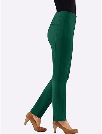 Pantalon uni à ceinture élastique et effet affinant - Taille courte - Witt
