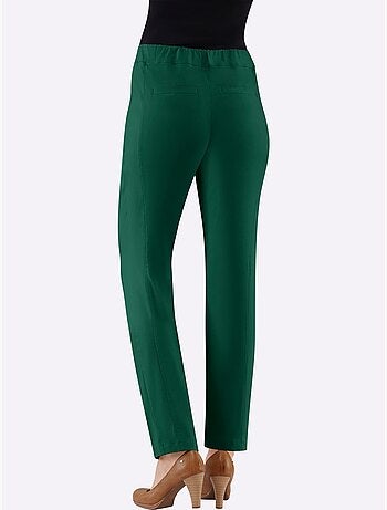 Pantalon uni à ceinture élastique et effet affinant - Taille courte - Witt