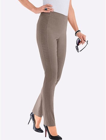 Pantalon uni à ceinture élastique et effet affinant - Taille courte - Witt