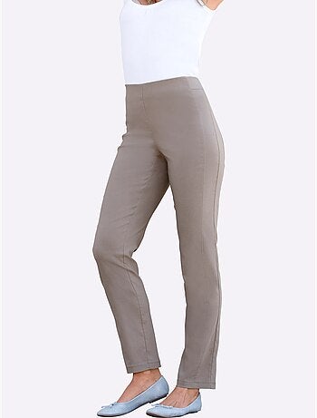 Pantalon uni à ceinture élastique et effet affinant - Taille courte - Witt