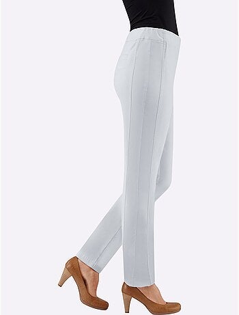 Pantalon uni à ceinture élastique et effet affinant - Taille standard - Witt