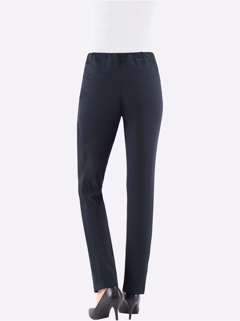 Pantalon classique uni extensible et liberté de mouvement - Taille courte - Witt Bleu marine - Kiabi