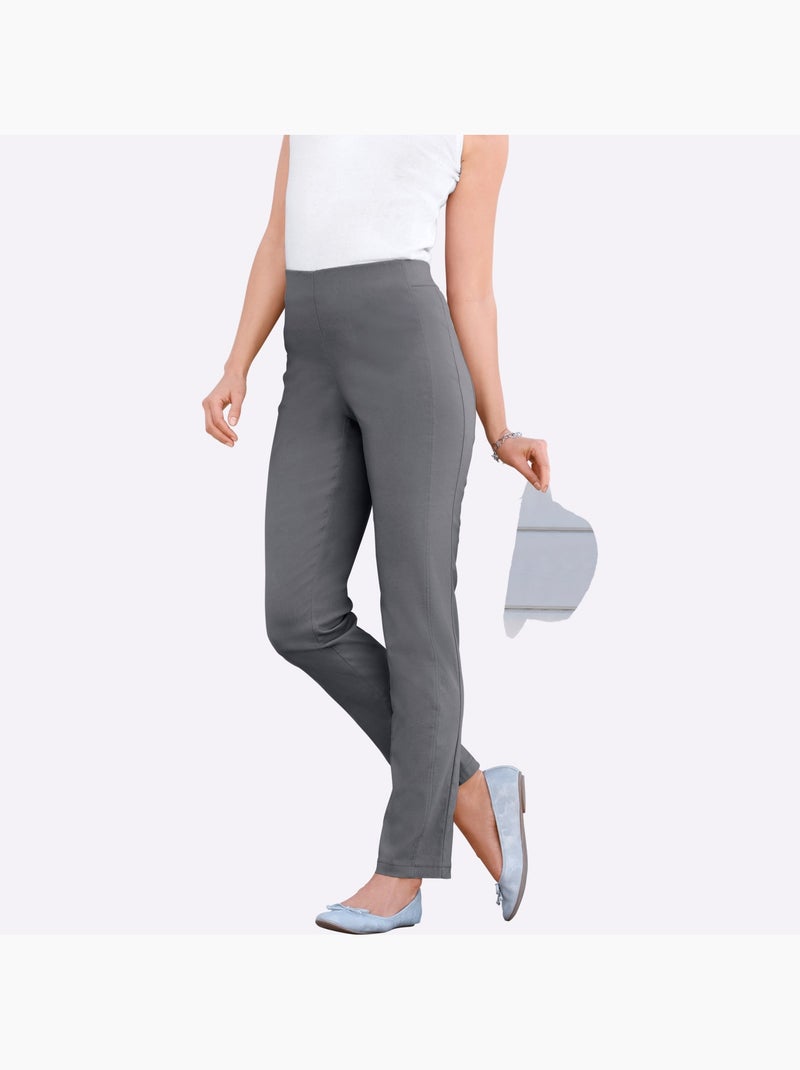 Pantalon classique uni extensible et liberté de mouvement - Taille courte - Witt Gris - Kiabi