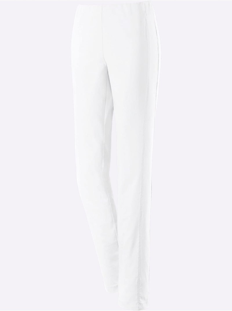 Pantalon classique uni extensible et liberté de mouvement - Taille extra courte - Witt Blanc - Kiabi