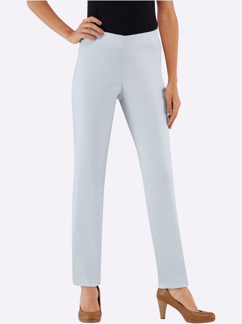Pantalon classique uni extensible et liberté de mouvement - Taille extra courte - Witt Bleu clair - Kiabi