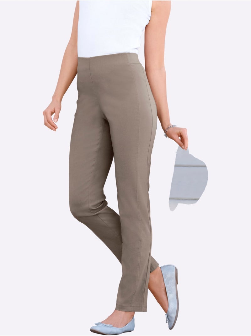 Pantalon classique uni extensible et liberté de mouvement - Taille extra courte - Witt Gris taupe - Kiabi