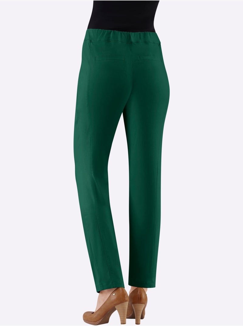 Pantalon classique uni extensible et liberté de mouvement - Taille extra courte - Witt Vert sapin - Kiabi