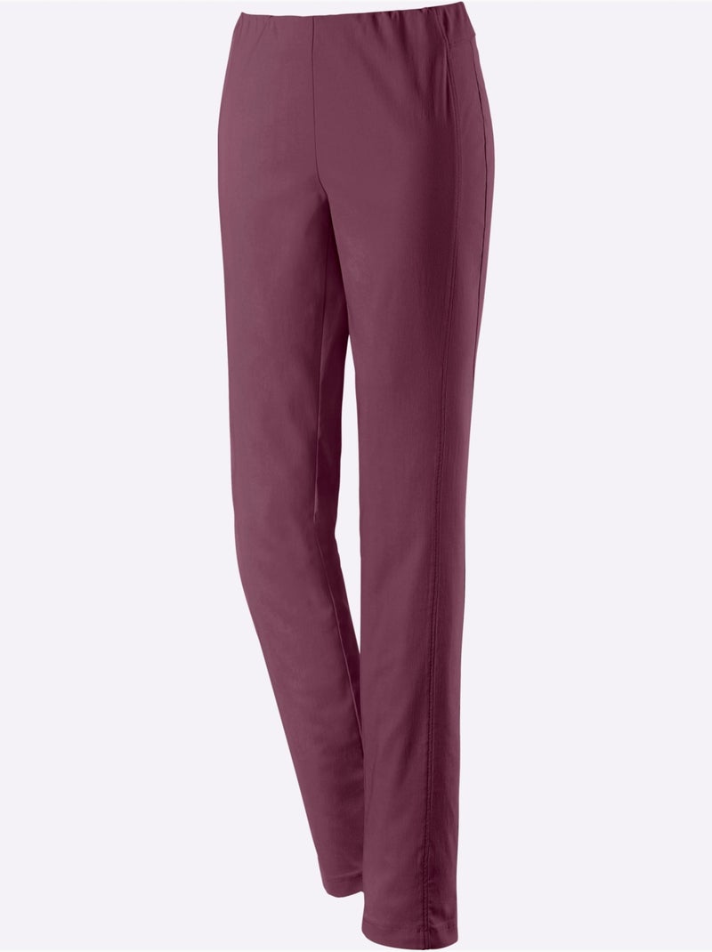 Pantalon classique uni extensible et liberté de mouvement - Taille standard - Witt Noir Bordeaux - Kiabi