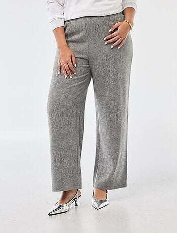 Pantalon confort en maille côtelée