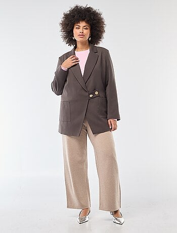 Pantalon confort en maille côtelée