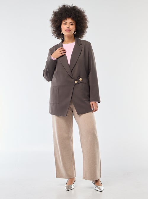 Pantalon confort en maille côtelée - Kiabi