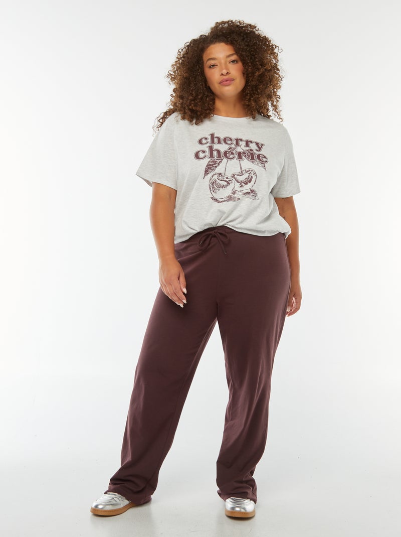 Pantalon confort fin Violet - Kiabi