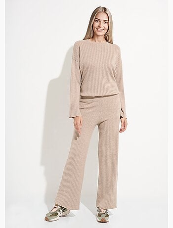 Pantalon confort, maille cotes plates - AFIBEL