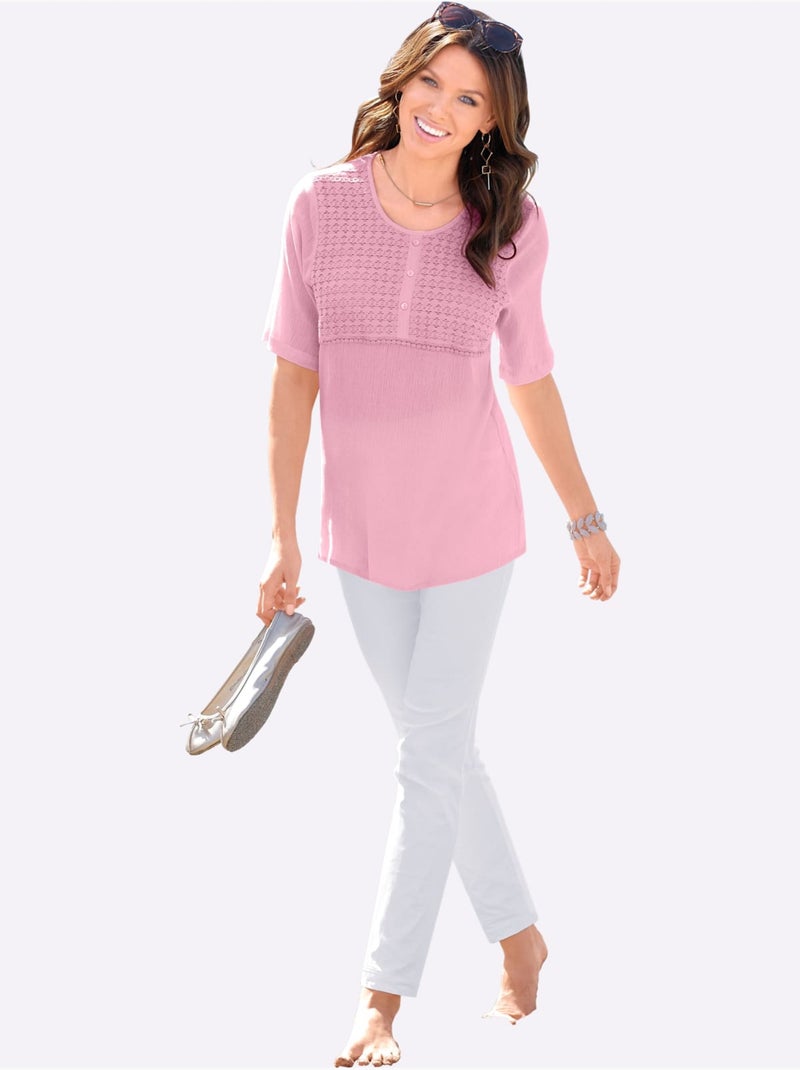 Pantalon confortable à ceinture élastique avec poches décoratives - Taille standard - Witt Blanc - Kiabi