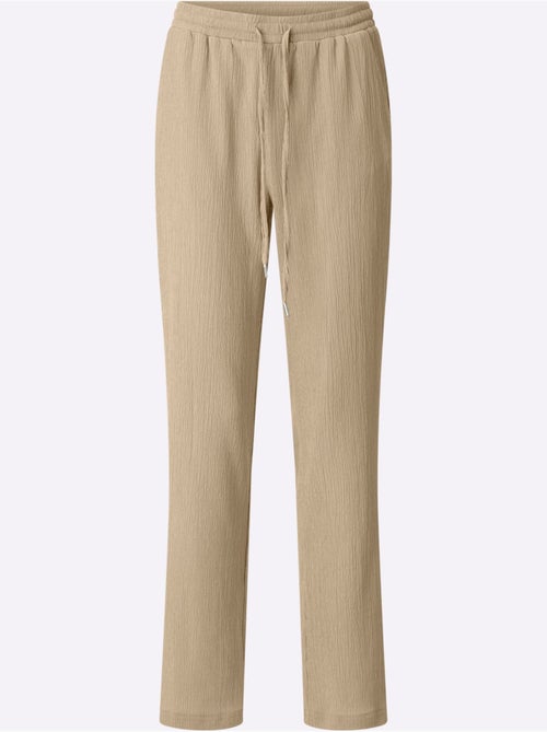 Pantalon confortable à ceinture élastique avec poches latérales - Taille courte - Moda Vilona - Kiabi