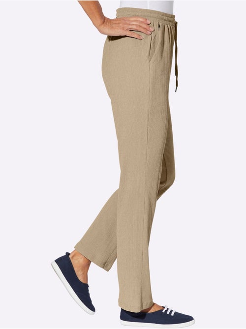 Pantalon confortable à ceinture élastique avec poches latérales - Taille courte - Moda Vilona - Kiabi